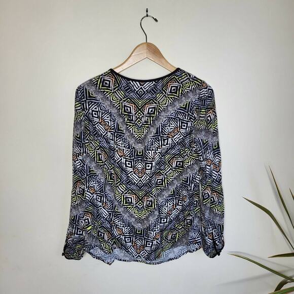 Ella Moss Maternity Tribal Blouse - Geometric - Black Multi - Picture 3 of 12
